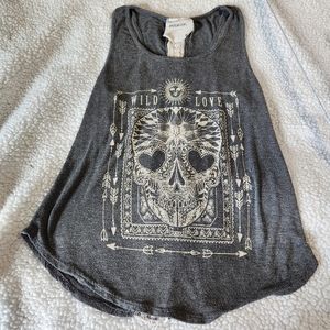 Sugar Skull Tank Top w/ Sheer Lace/ Crotchet Back
